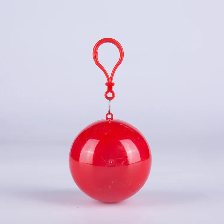 Custom Logo Disposable Capsule Raincoat Portable Raincoat Ball with Keychain Ball Rainwear