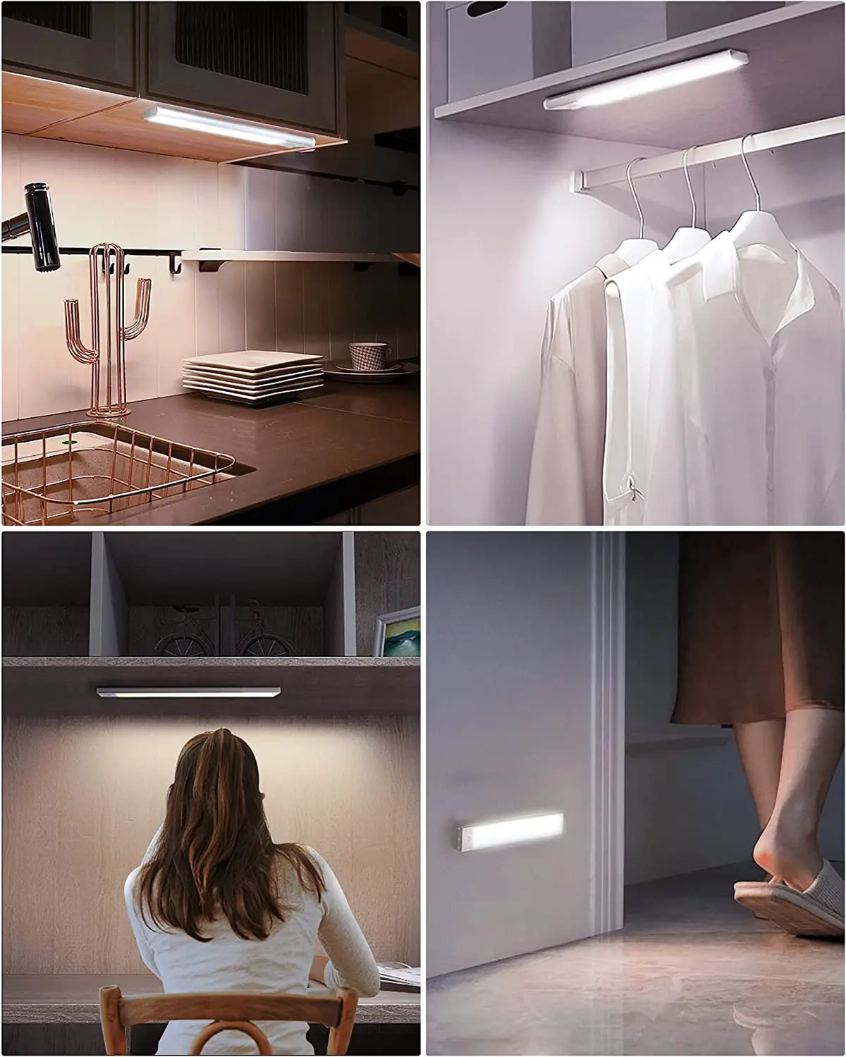 kitchen staircase led strip under cabinet lighting liner plug in wireless pir motion sensor magnet closet led night light