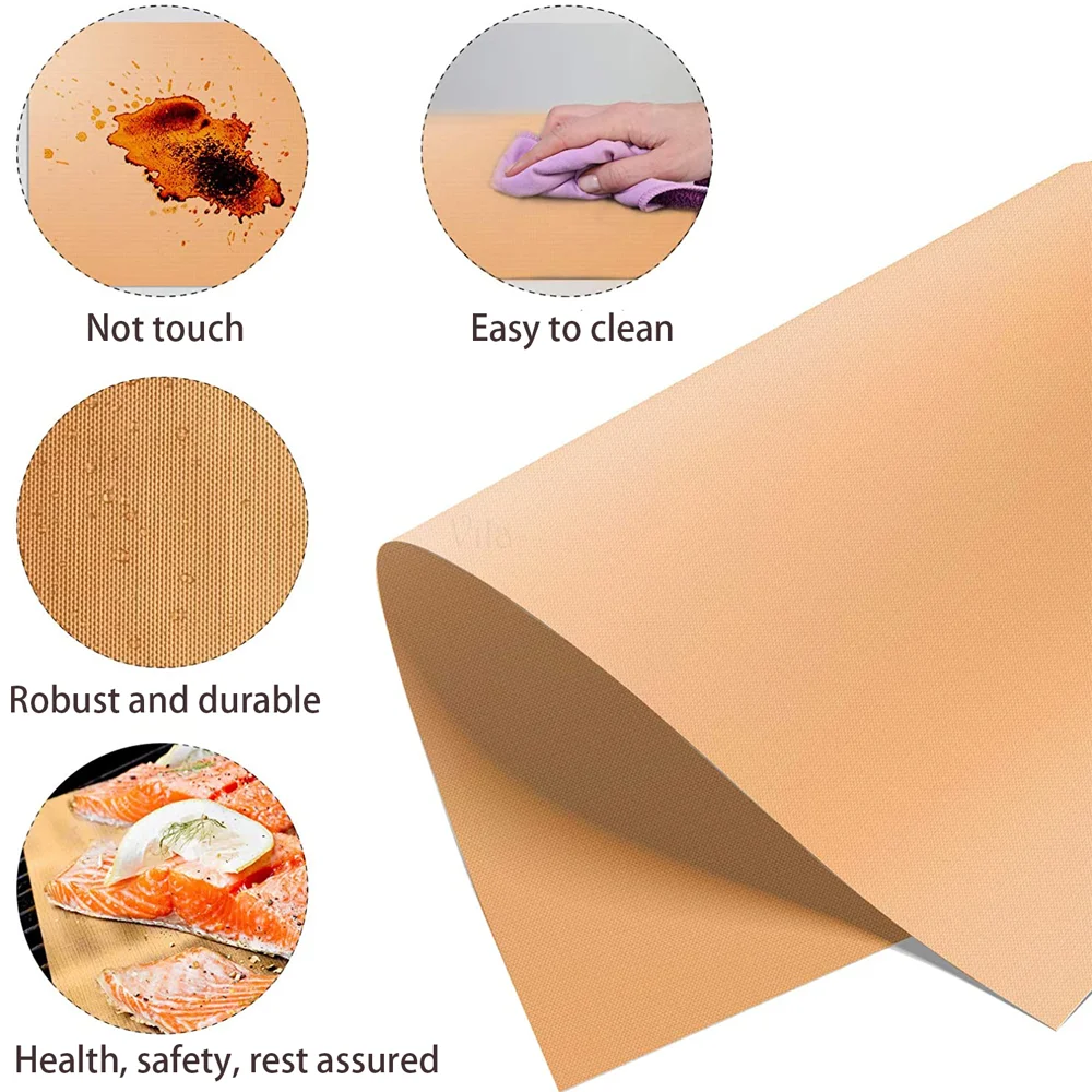 PTFE BBQ Grill Mat Cooking Mat Easy To Clean Non-Stick Reusable Oven Liner