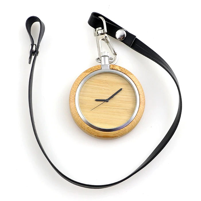 japan handmade chronograph metal bamboo wood pocket watch for men and women