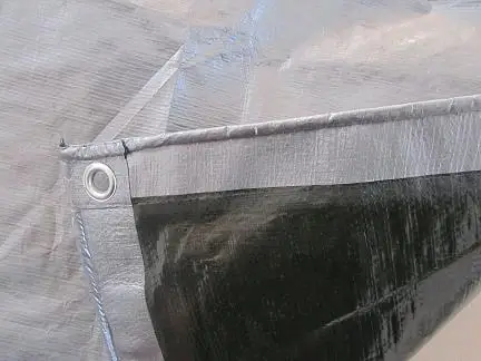 140gsm  5x8m Black silver  waterproof PE tarpaulin for truck boat container cover