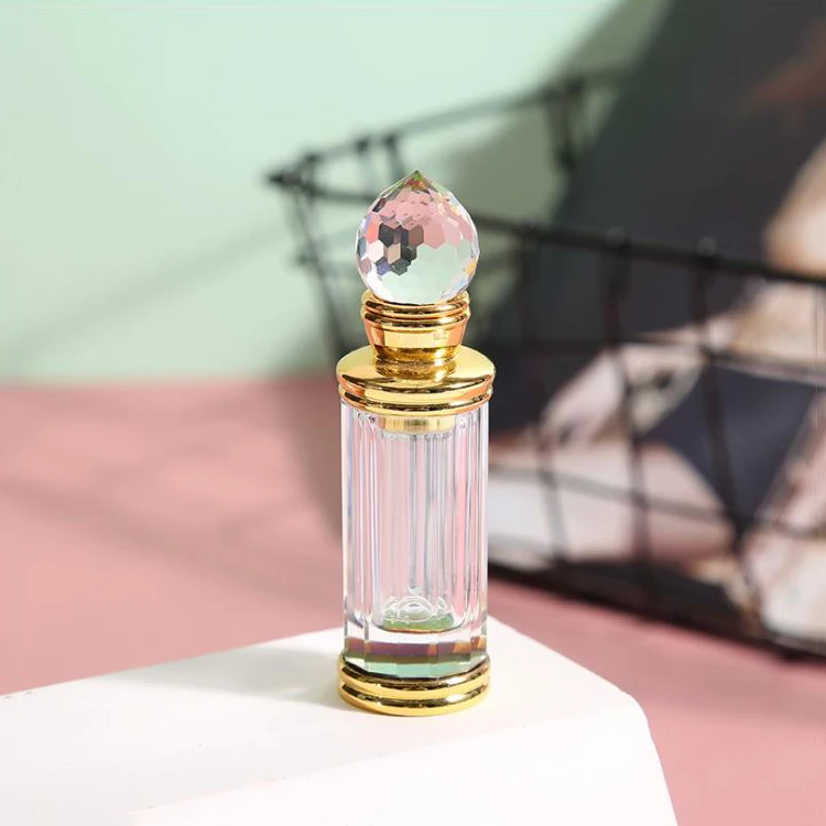 New Design Custom Luxury 3ml Small Clear Empty Gemstone Glass Crystal Bottle for Attar