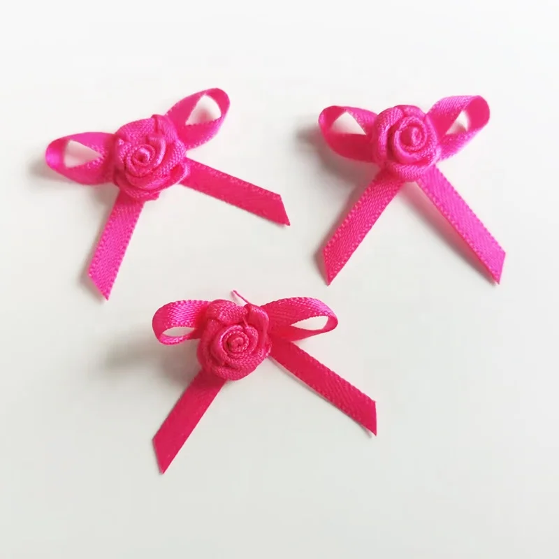 Gordon Ribbons 196 Colors Mini Satin Ribbon Roses Bows For Rosette Decorative Customized Underwear Garment Bra Lingerie