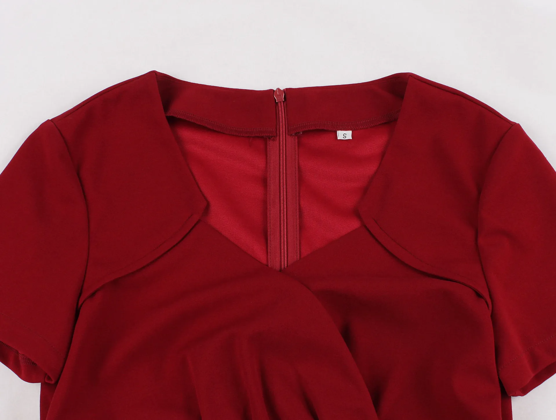 Elegant Party Red Dress VD2239 2021 Autumn New A Line V Neck Women 50s Vintage Dresses