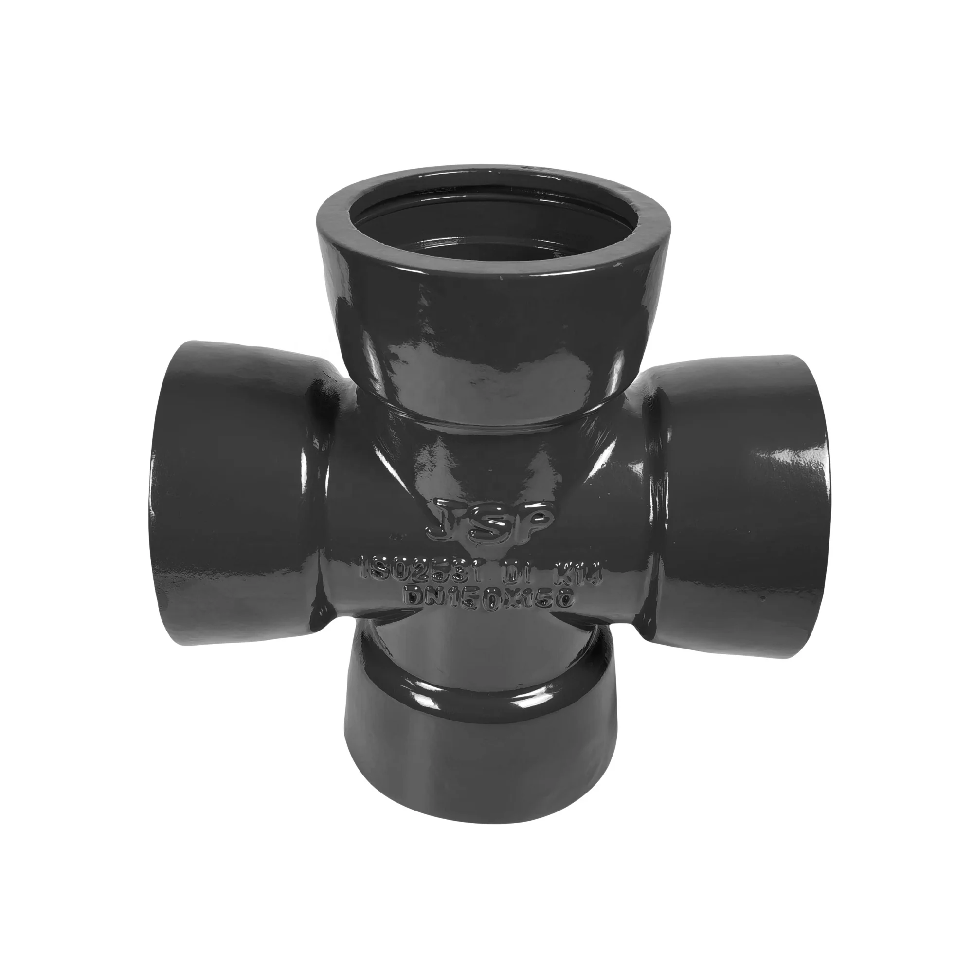 JSP ISO2531 Manufacturing Cast Iron Pipe Fittings Socket Cross  FBE Ductile Iron Tyton All Socket Cross