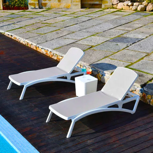 
Patio Hotel Garden Stackable Plastic Beach Swimming Poolside Sunbed 