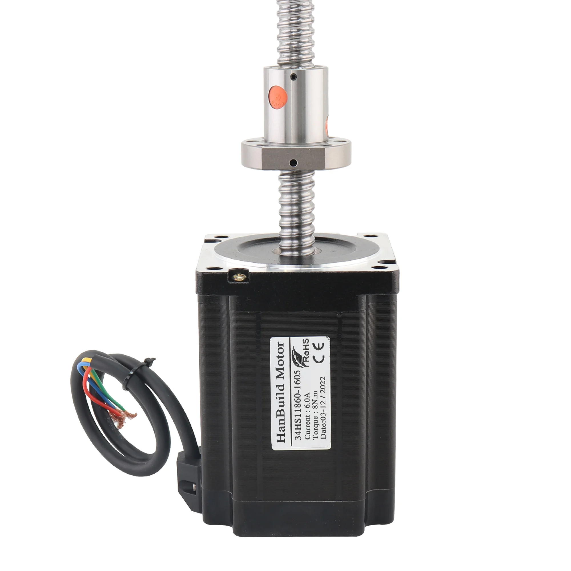 HanBuild ballscrew 34HS11860-SFU1605 ball screw for CNC milling machine  torque 8.0N.M 6.0A 300mm linear nema34 stepper motor