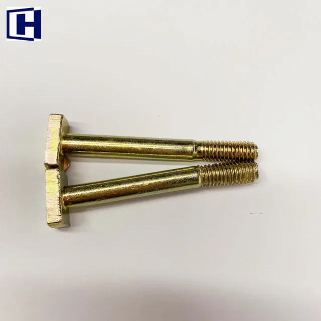 
Yellow zinc finish carbon steel T head bolts China manufacture 