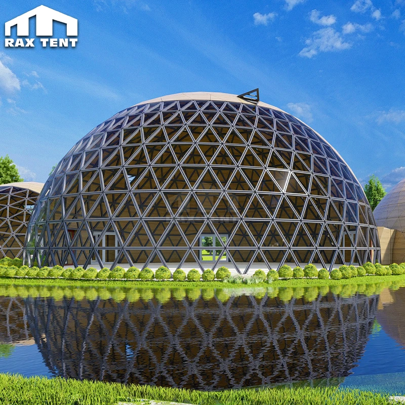 12M 15M 20M Connected Glass Dome Tent for Glamping Resort Party Dining Room and VR Projection Big Dome House