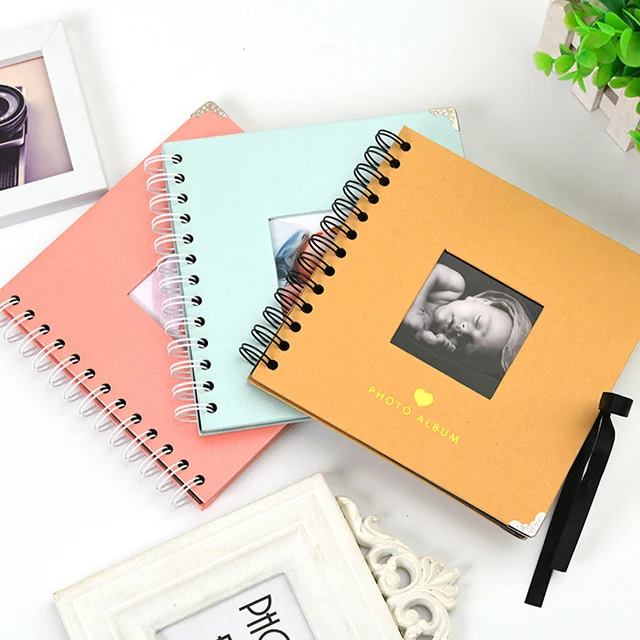 Special paper window baby album student photo album corner guard bow wholesale DIY handmade album