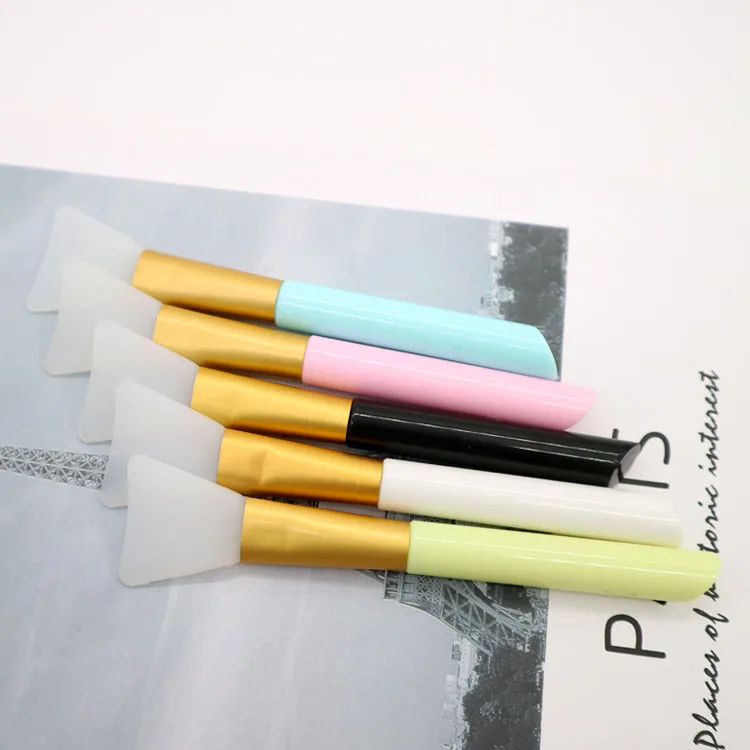 Custom Logo Plastic Handle Face Facial  Foundation Silicone Mask Brush