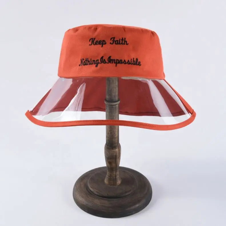 2019 New Teenager Women Men PVC Transparent Bucket Hat with Embroidery Letters
