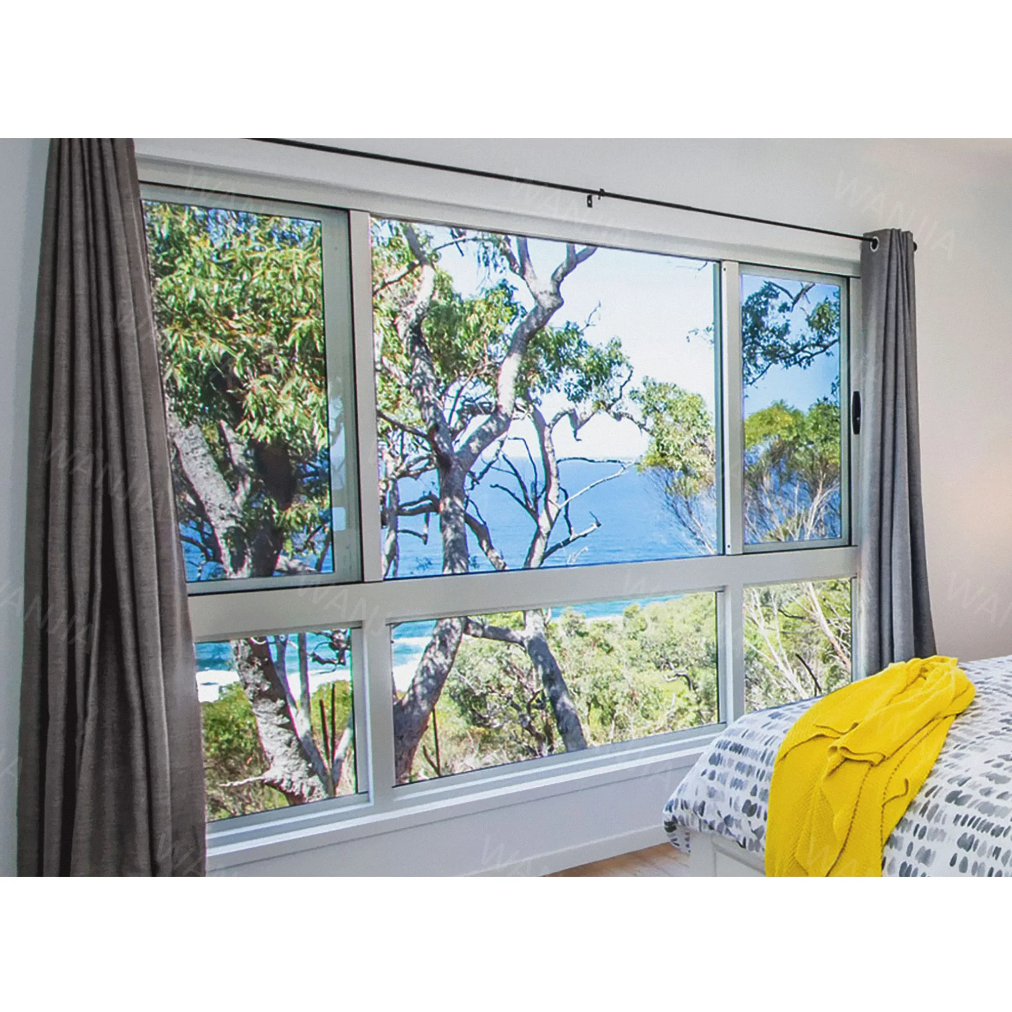 latest american design interior pvc window double layered glass window plastic UPVC window