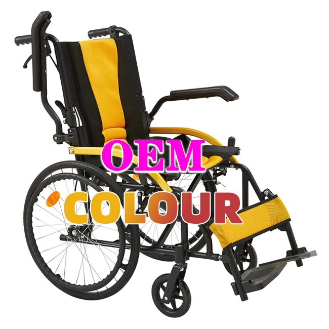 portable lightweight wheelchair price for disabled and patient foldable folding aluminum manual wheelchair with footrest