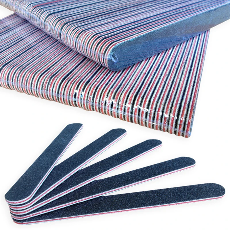 Double Side Custom Logo Abrasive Zebra Gray Emery Board Disposable Wooden Nail File