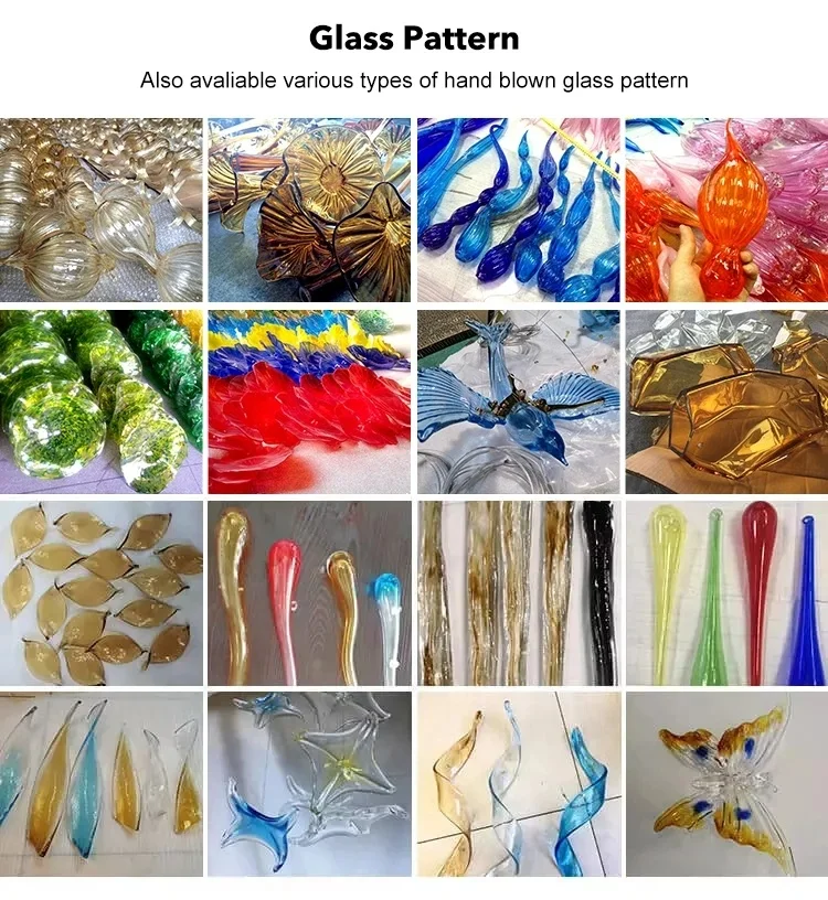 Modern Large Handmade LED Blown Murano Glass Chandelier Lighting for Home Hotel