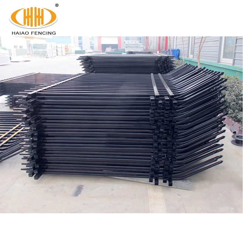 Best Quality cheap press formed spear black coated corten outdoor backyard steel picket metal fencing panel designs