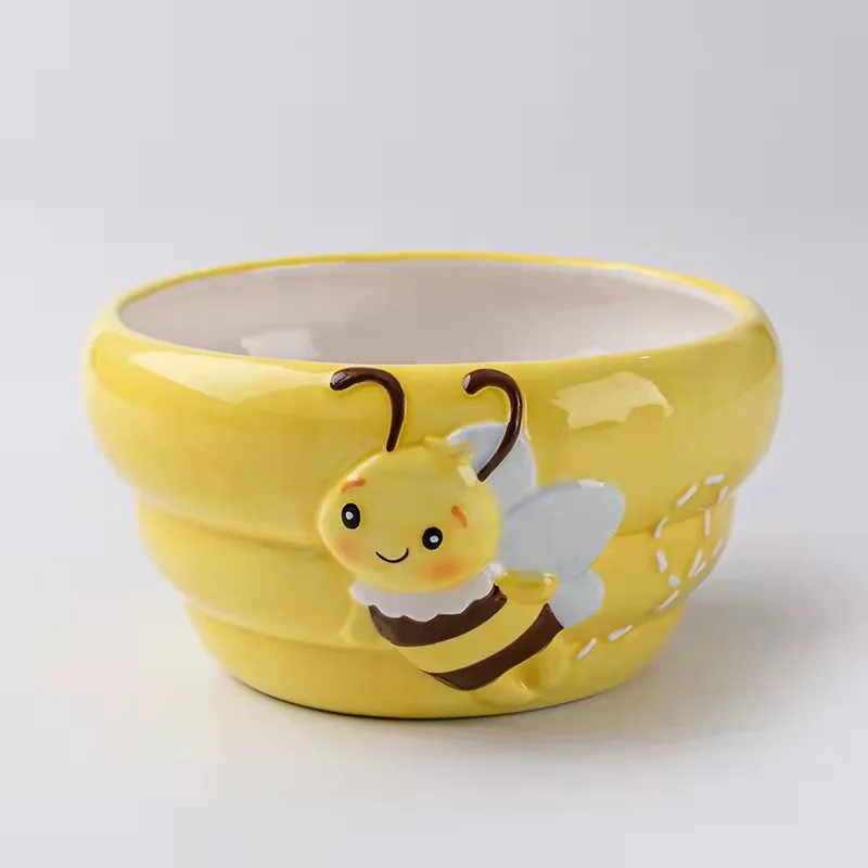 custom Kitchen Empty Storage Unique Bee Beehive Ceramic Honey jar