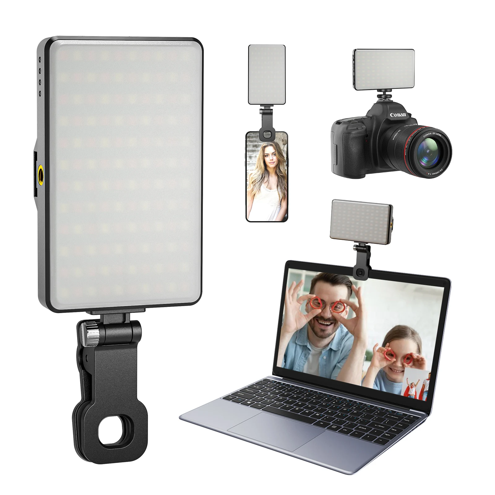 12w Rechargeable Smartphone Cute Phone Clip Led Fill Light Portable Live Streaming Makeup Webcam Lighting Zoom Call Clip Light