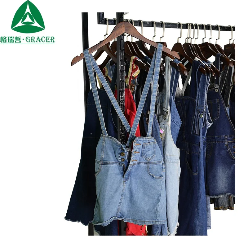 Philippines Ukay Bales Supplier Suspender Skirt Women Used Clothing Second Hand Japan Used Clothes Original