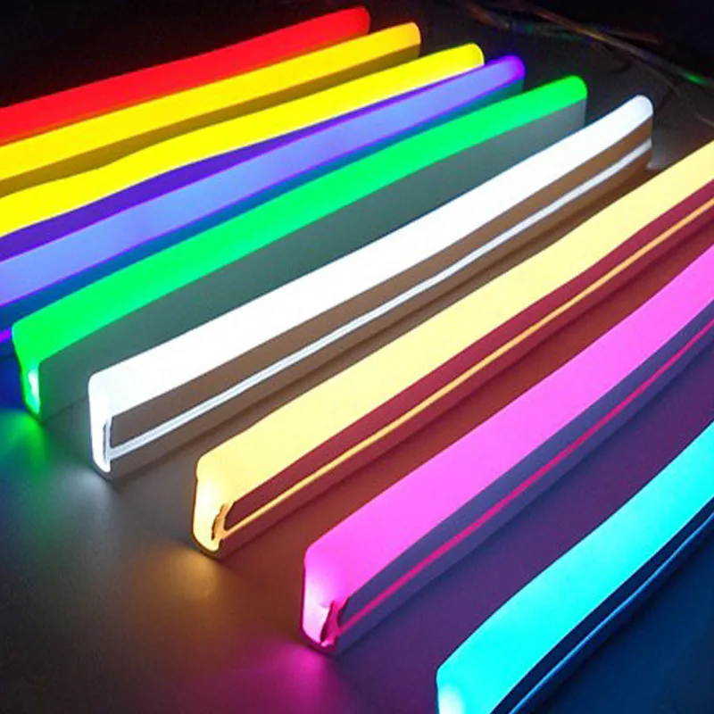 IP65 водонепроницаемая ПВХ силиконовая неоновая лента RGB 110 В 220 в 12 24 гибкий светодиодный неоновый