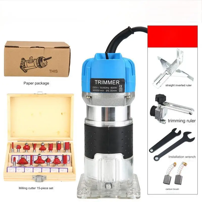 Zmax Electric Trimming Machine Slotting Woodworking Tools Multifunctional Gong Machine Engraving