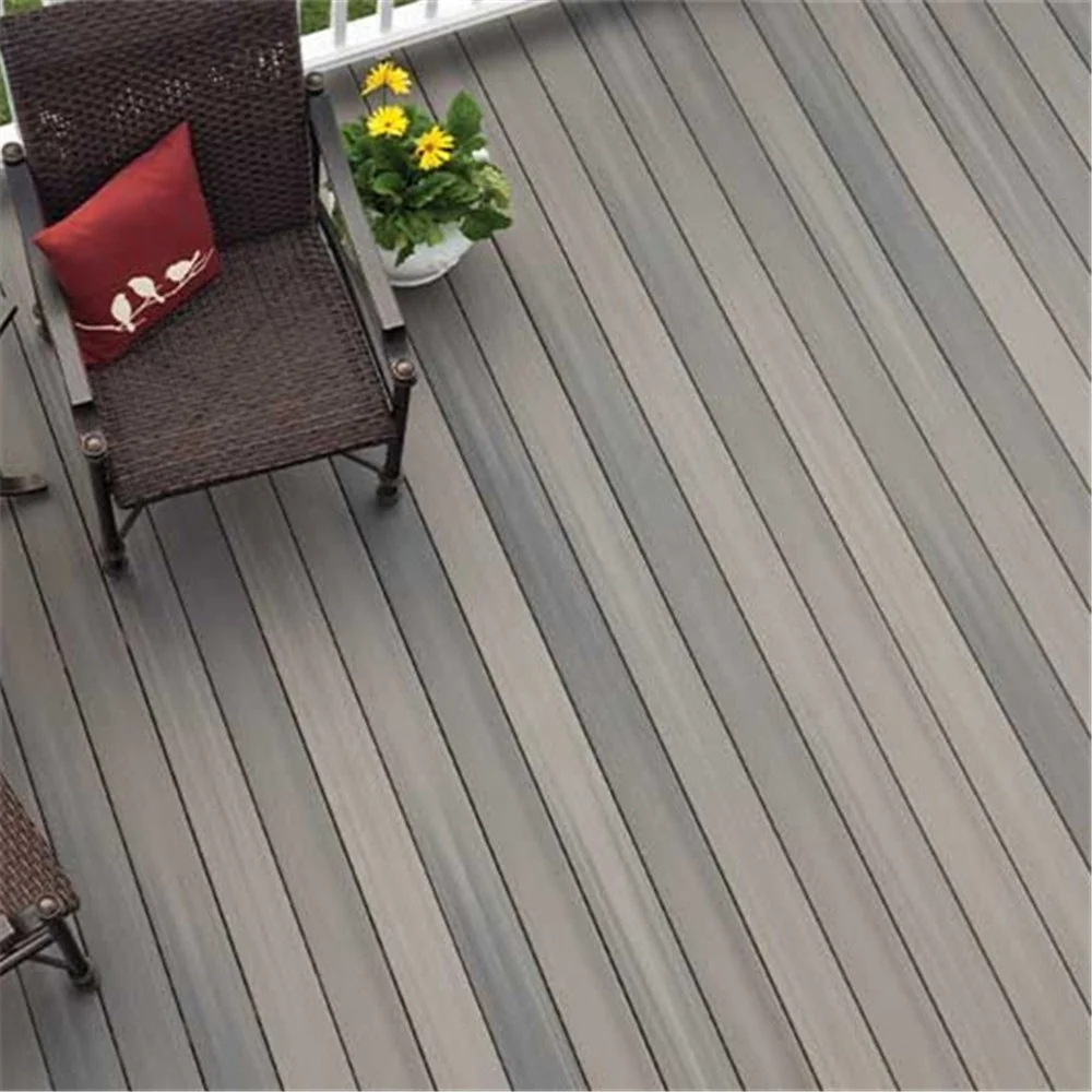 natural color garden balcony durable wpc flooring grey millboard decking