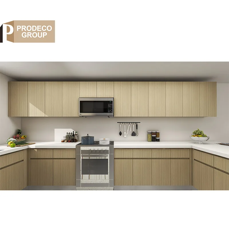 Prodeco Custom Furniture Wooden Soft Close Hinges Kitchen Set Wall Corner Cabinets Luxury Storage Designs for Small Kitchens