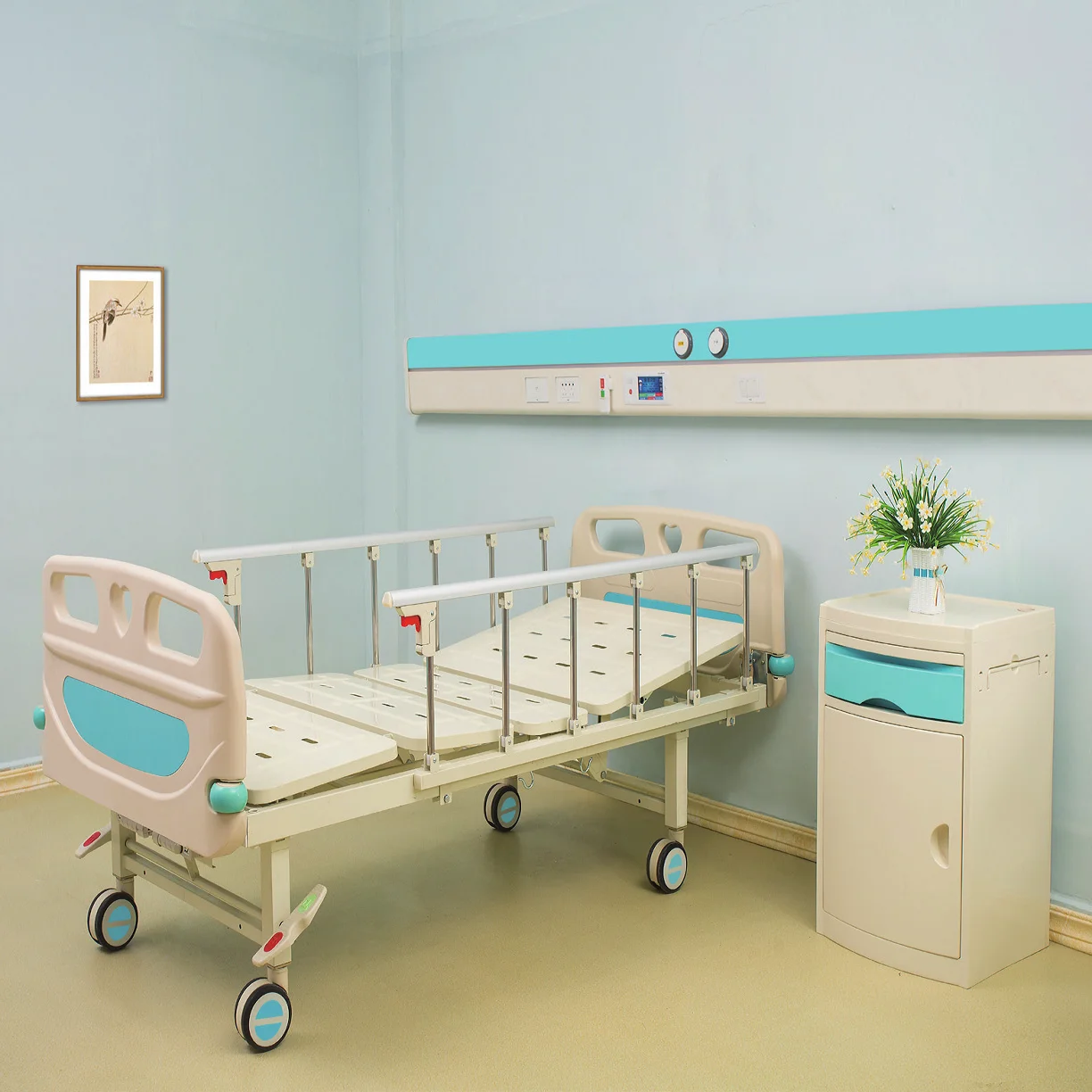 paramount bed 2 function medical manual hand 2crank semi fowler cheap hospital bed manual