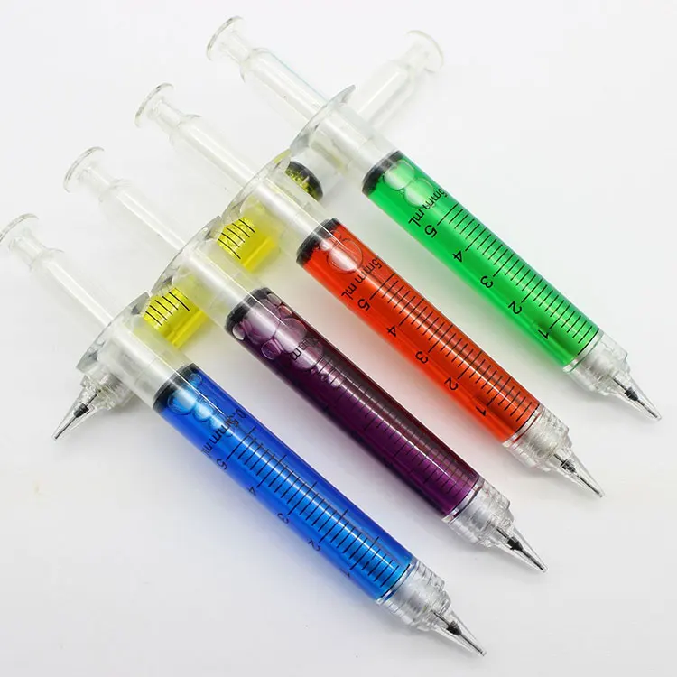 wholesale syringe shape mechanical pencil logo customizable promotional plastic pencil