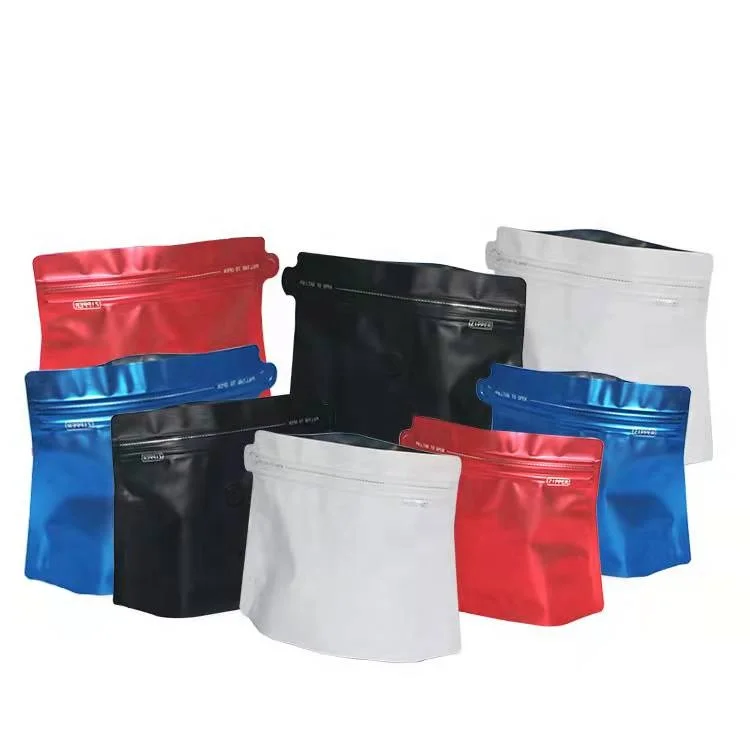 Food Grade 100g 150g 220g 450g Reusable Flat Bottom Empty Coffee Bean Packaging Bags With Valve And Zipper
