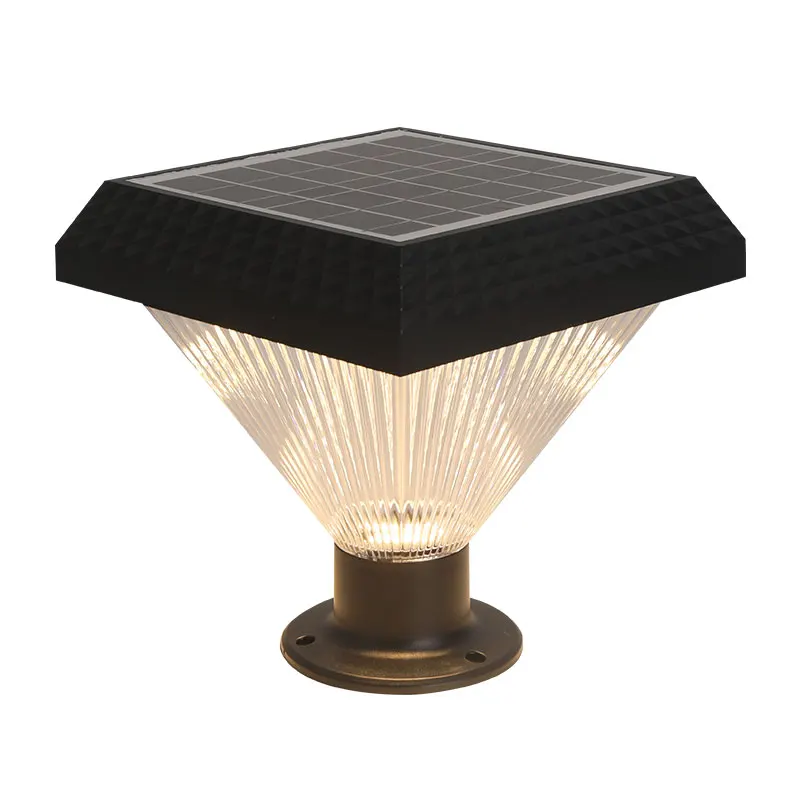 IP65 Waterproof ABS Body Light Sensor Solar Powered LED Landscape Bollard Outdoor Garden Lights for Courtyard