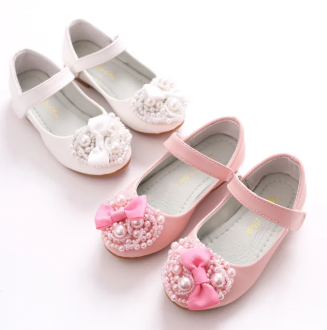 cy10514a Children Shoes Manufacturer Fashion Party Performance Shoes Bow Leather Girls Princess Shoes