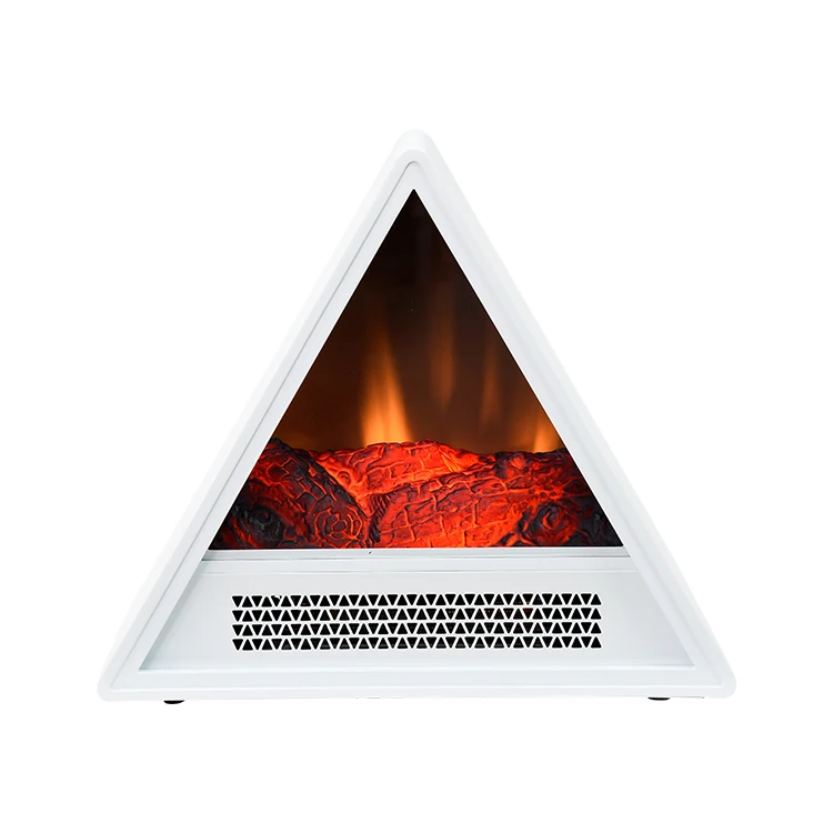 2020 Новое поступление треугольная белая плита 2D пламя портативные мини электрические камины стол