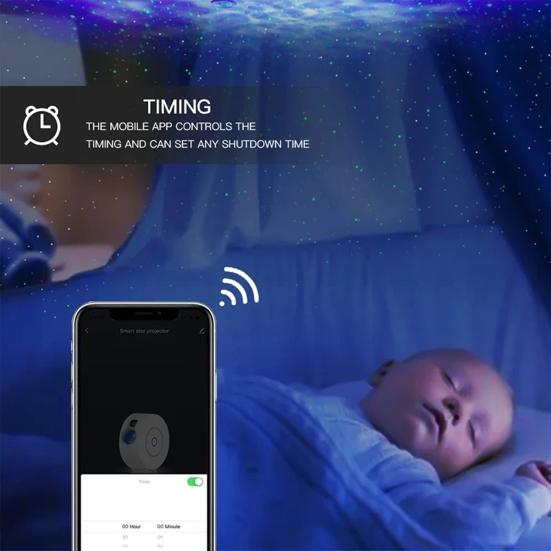 Крытый Интеллектуальный Звездный Проектор Wi-Fi светодиодный ночник приложение граффити умный пульт дистанционного управления атмосферный Настольный светильник