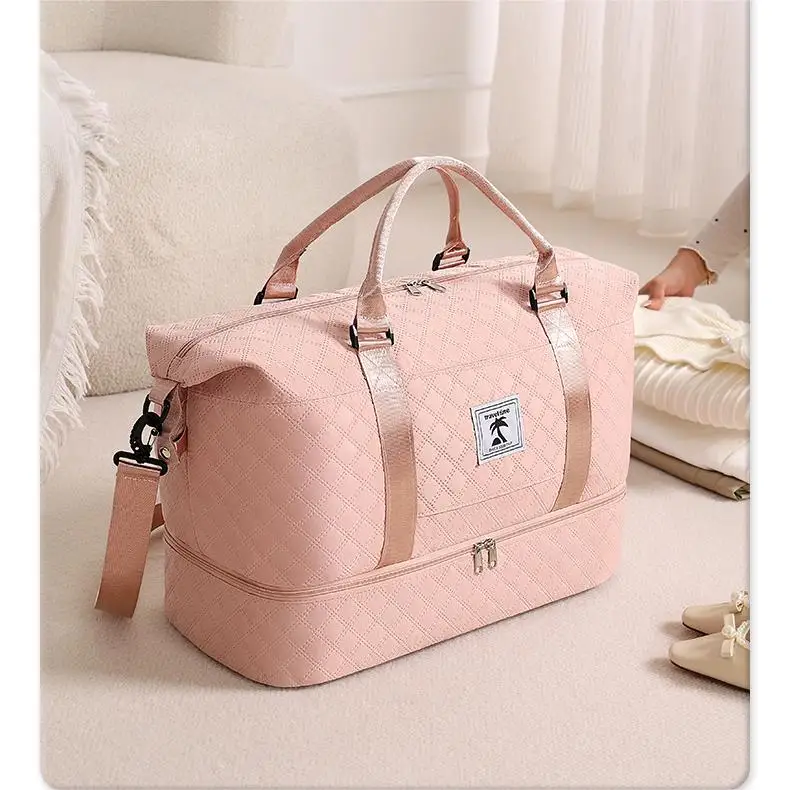 Large Capacity Travel Clothes Shoes Separation Storage Bag Sports Gym Single Shoulder Bag Organizer Bag with Handle