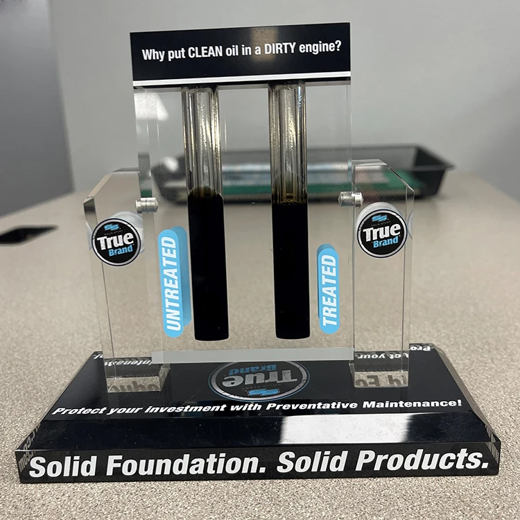 custom car oil comparison display stand Acrylic Transmission Oil Viscometer Demonstration Stand