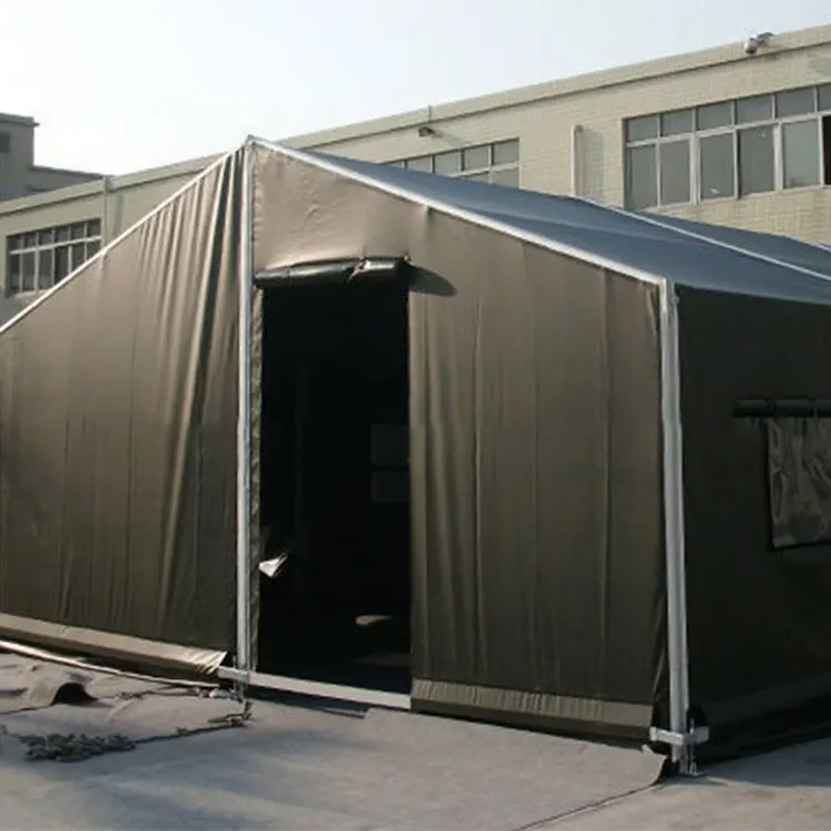 Large-Scale Outdoor Construction Rescue Tent Cotton Canvas Civil Rain-Proof Double Layers Water-Insulation Steel Aluminum Dual