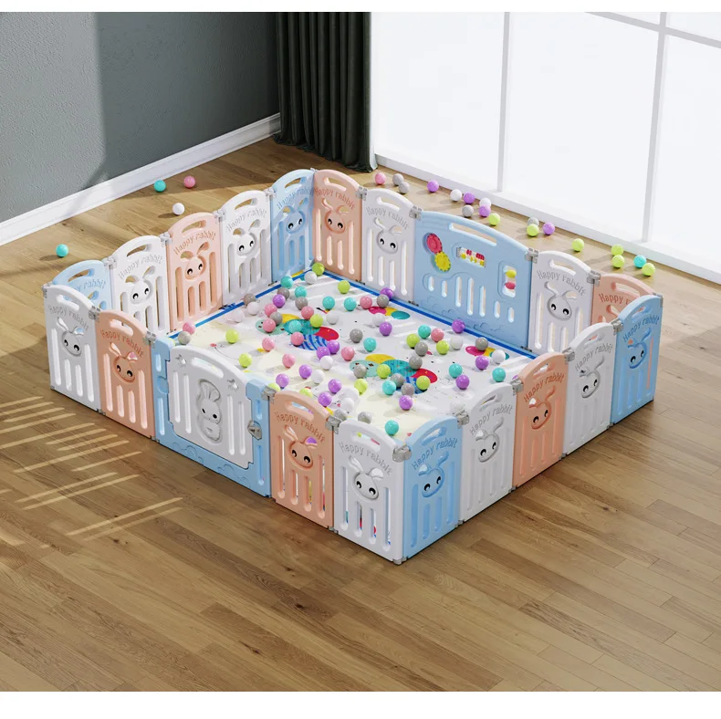 Chocchick Portatil Indoor Pet Dog Safety Plastic Playpen Kids Large Playard Play Fence Kids Plastic With 50Pcs Balls