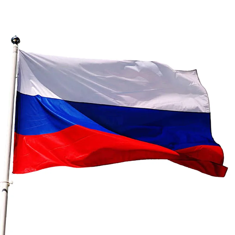 Flagnshow высококачественная печать 3x5 футов 90x150 см Российский национальный флаг России 100% полиэстер