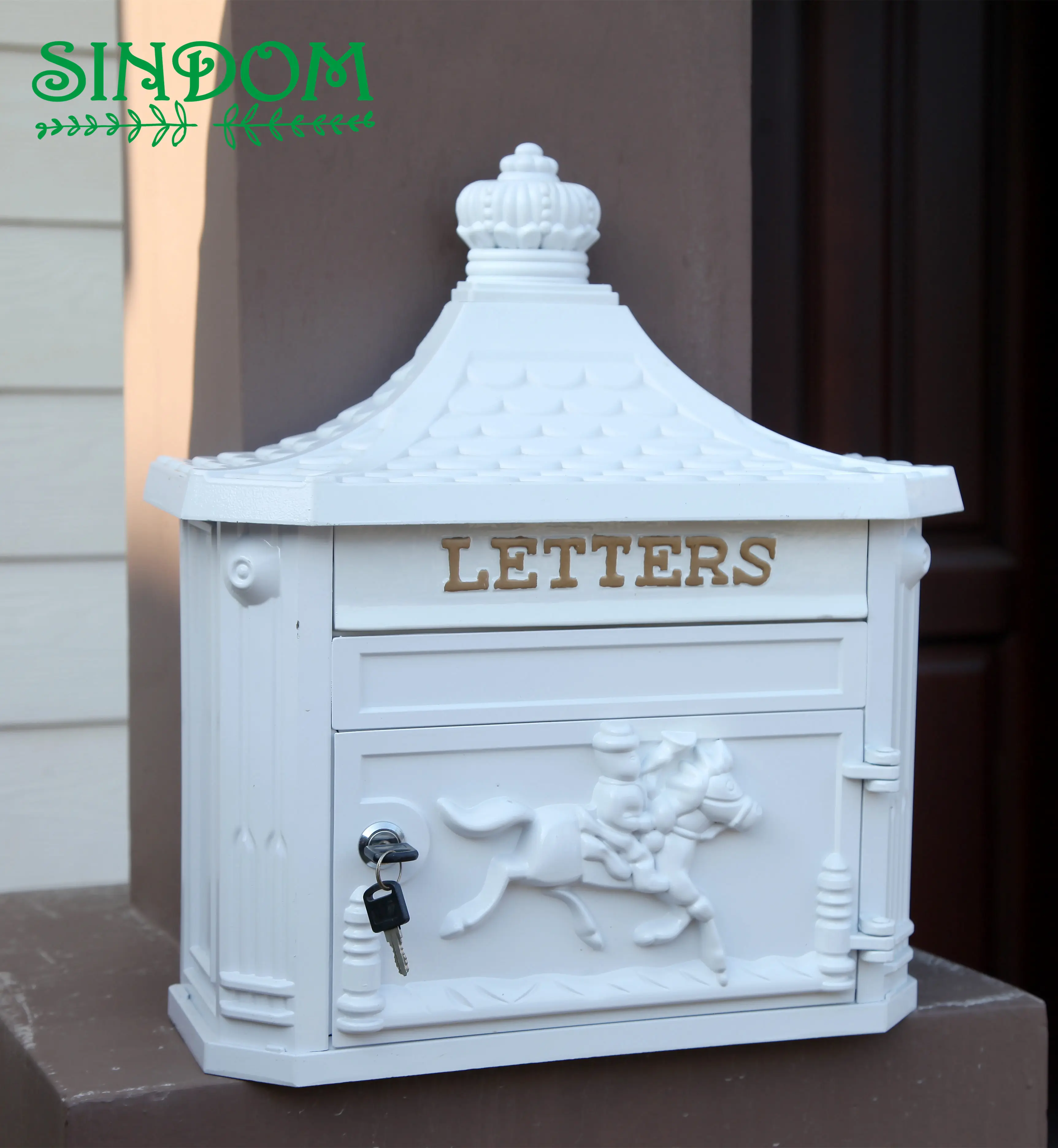 Royal European design aluminum lockable wall mount letter mailbox for outdoor