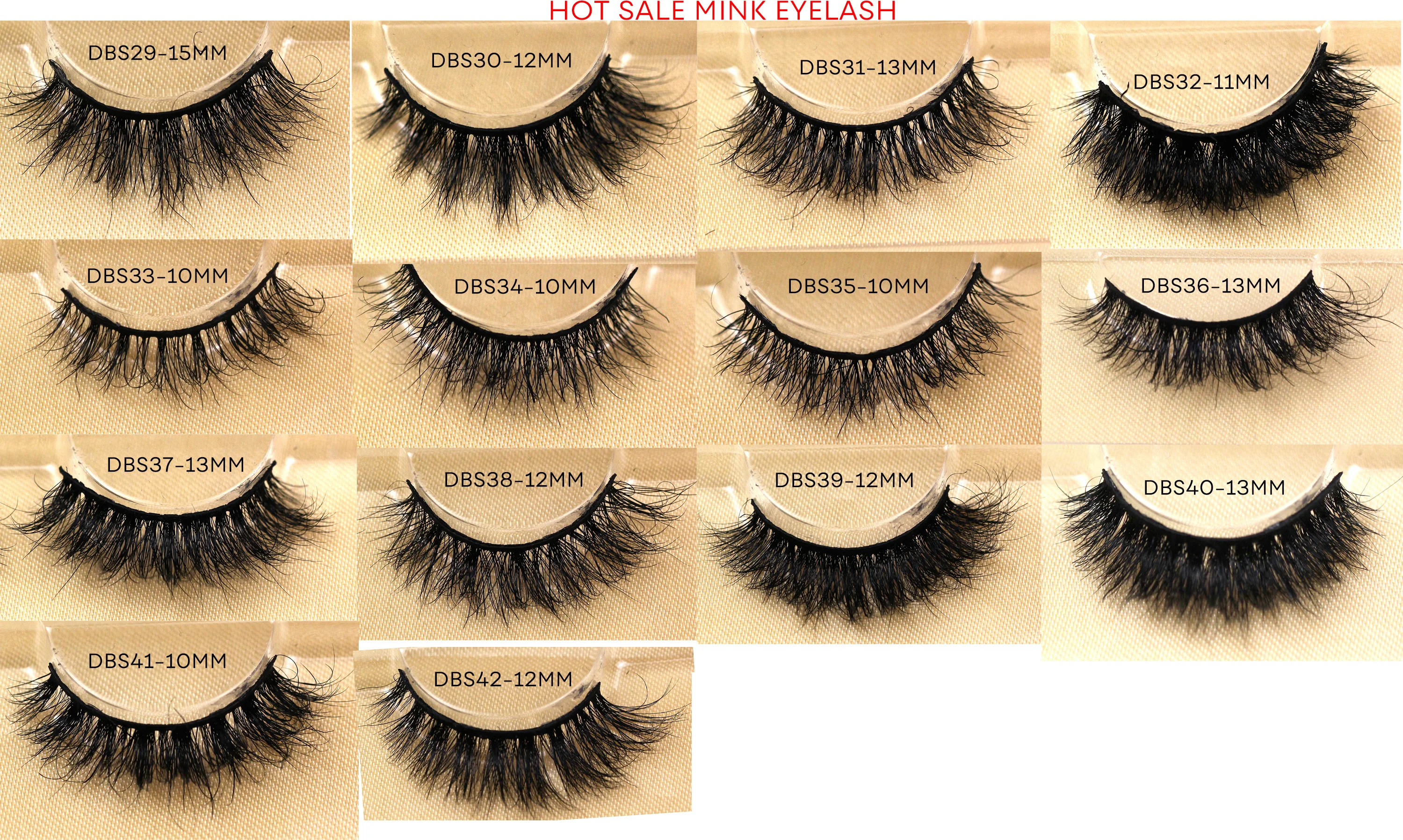 DBS35 Best Selling Natural Lashes Messy Curly 3d Vegan 15mm 18mm 25mm Fluffy Mink Eyelashes With Private Label Lash box