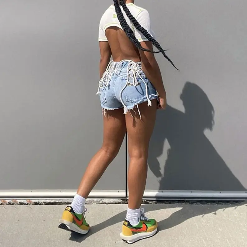 New Arrivals 2022 Women Shorts Casual Trending High Waist Women Denim Shorts Summer Sexy Women Bandage Jean Short Denim