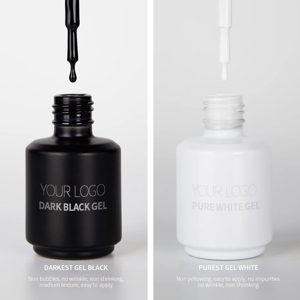 Pure Black Color Easy Apply High Glossy Soak Off UV Gel Polish Art Manicure Salon DIY Factory OEM Nail Supply