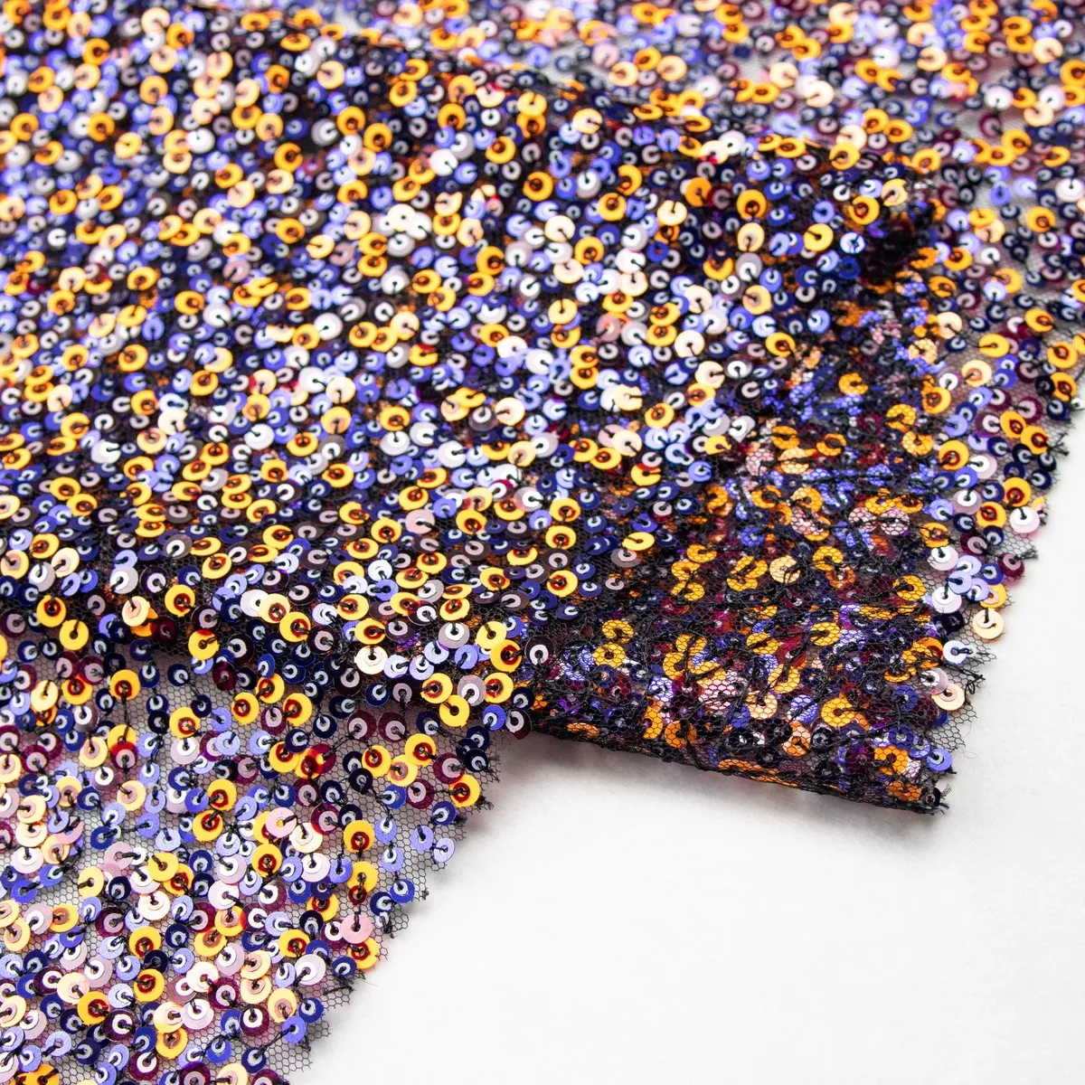 2021 New luxury customized changing multi color sequin textile fabric