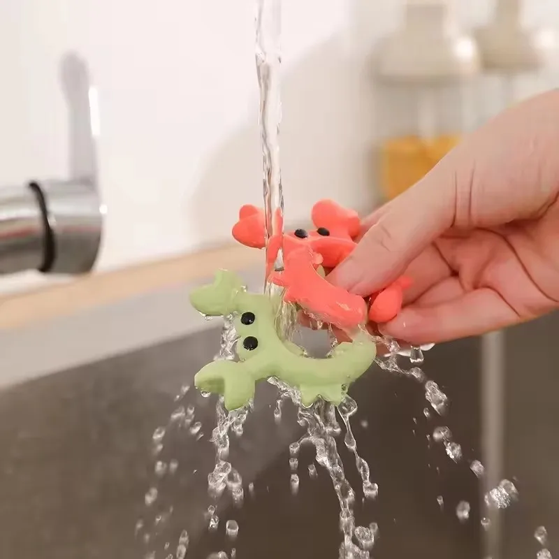 Home Kitchen Use Crab Shape Silicone Spatula Rack and Soup Spoon Holder Pot Edge Clip Anti-Overspill Rack