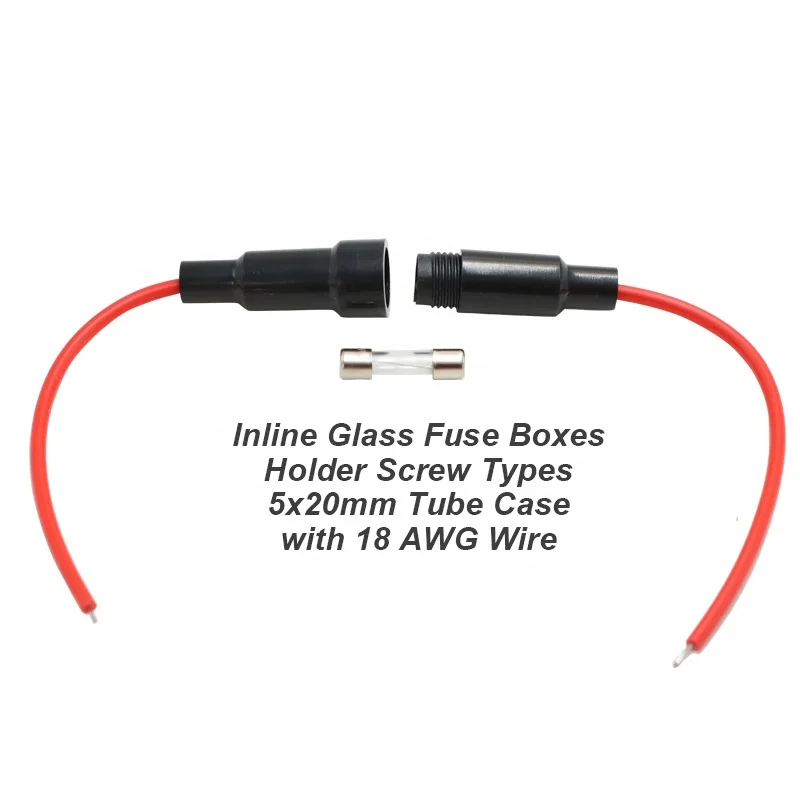 oem cable 5mmx20mm glass screw tube fuse Medical Equipment Fuse Holder 0.1-20A 250V Fuse Holder wire harness