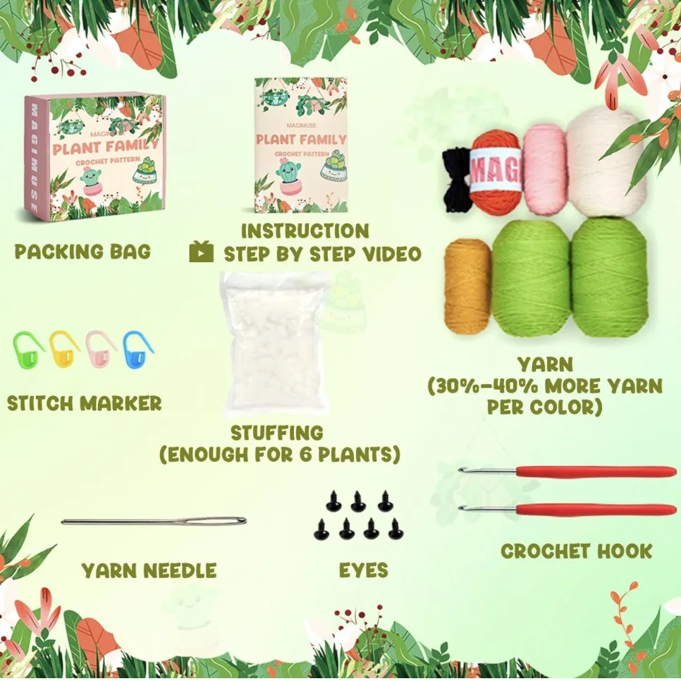 Crochet Starter Kits DIY Craft Kit Amigurumi Craft Knitting Crochet Kits Gift with Step-by-Step Video Tutorials