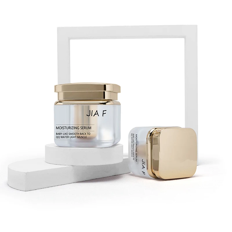 luxury refillable replaceable cosmetic plastic  acrylic thick double  layered wall cream jar for skincare packaging