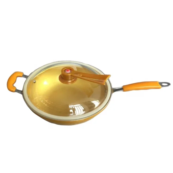 new die cast aluminum white marble non stick pots and pans with wooden handle cookware sets